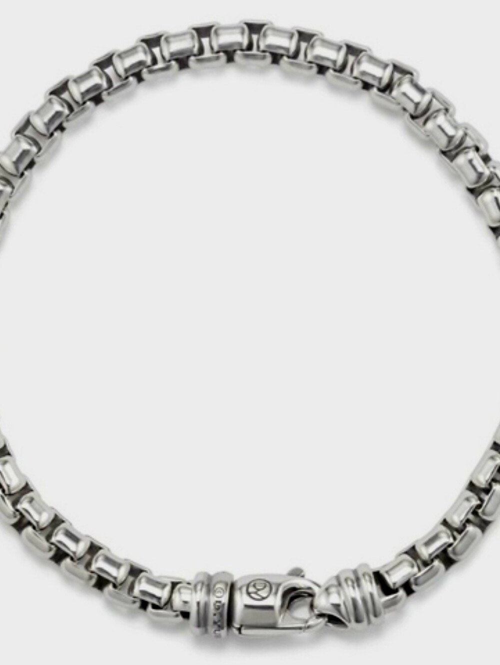 David Yurmab Sterling Silver Box Link 5mm, 8.5" Bracelet with Lobster Clasp - Picture 9 of 12